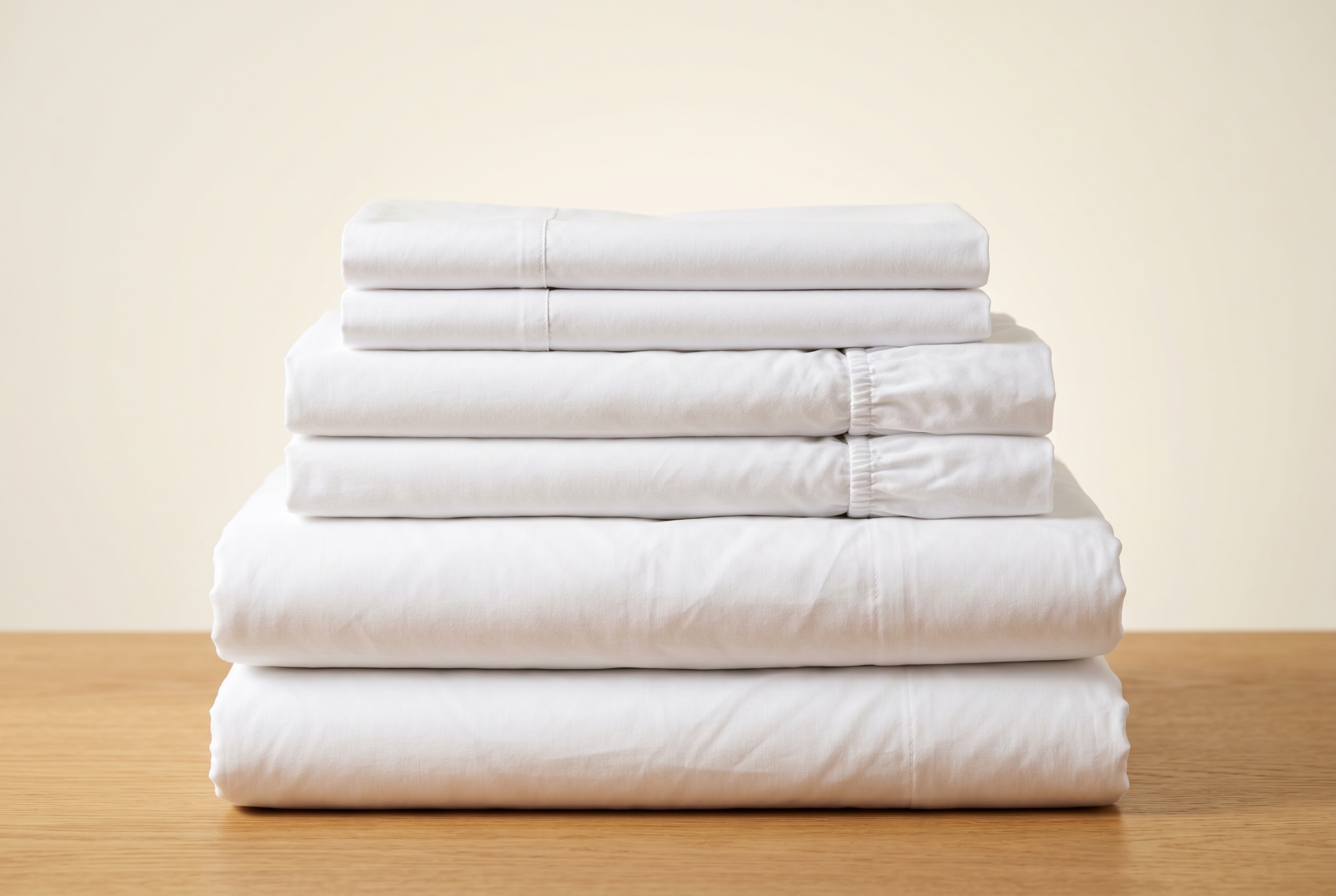 Freshly laundered white linen ready for a short-let property